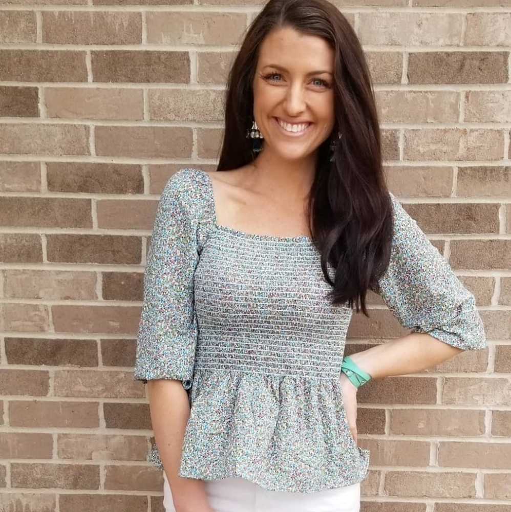 Pink Lily Boutique Smocked Floral Top